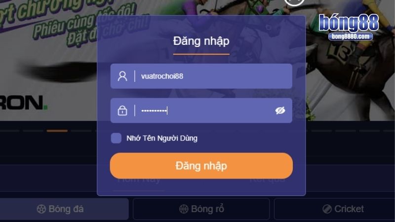 Hoàn tất thông tin vào form