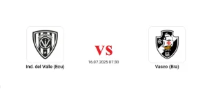 Nhận định Ind del Valle vs Vasco (16/7) - Siêu Cúp Nam Mỹ