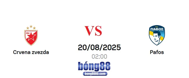 Crvena Zvezda vs Pafos FC (20/8) - Champions League 2025/26