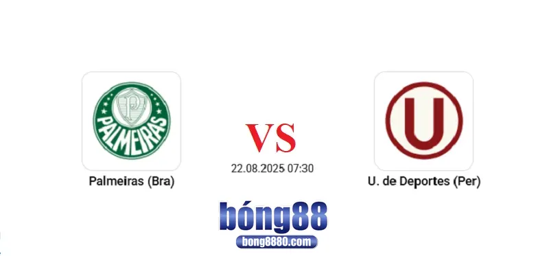 Palmeiras vs Deportes (22/8) tại vòng 1/8 Copa Libertadores