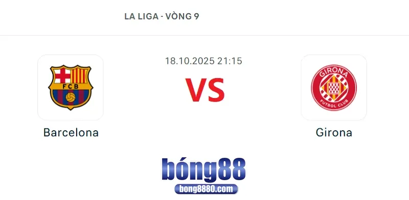 Barcelona vs Girona (21h15, 18/10/2025) - Vòng 9 La Liga