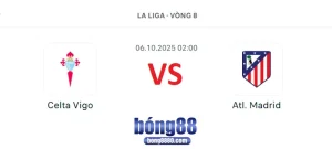 Nhận định Celta Vigo vs Atl. Madrid 2h00 ngày 6/10/2025