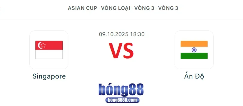 Nhận định Singapore vs Ấn Độ 18h30 ngày 9/10/2025